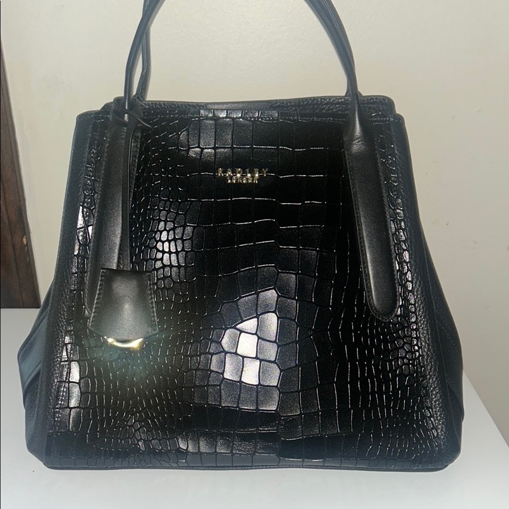 Radley London Black Crocodile Embossed Bag